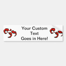 three red chili triangle bumper sticker