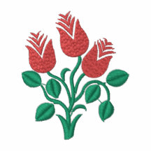 Three Red Tulips Embroidered Shirt - Customizable