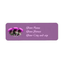 Three Scottish Thistles Return Address Label