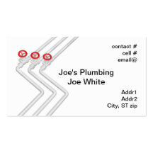 three shiny pipes and valves business card template