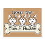 Three Siberian Huskies Post Card
