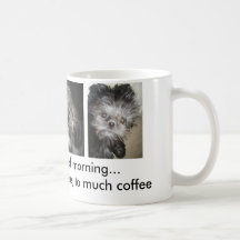 three stages of morning coffee mugs