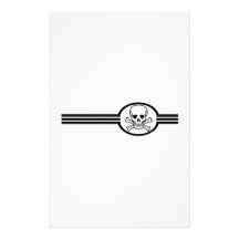 Three Stripes Skull And Crossbones Stationery Paper