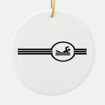 Three Stripes Swimming Christmas Tree Ornament