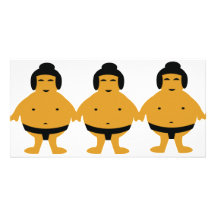 three sumos icon customized photo card