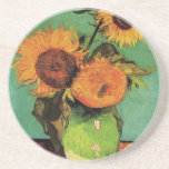 Three sunflowers in a Vase Vincent van Gogh Coaster