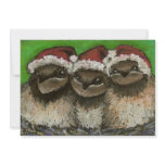 Three swallows singing Christmas carols Invitation