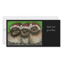Three swallows singing Christmas carols Customized Photo Card
