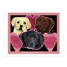 Three Sweet Labs postcard
