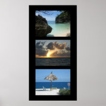 Three tropical beaches print