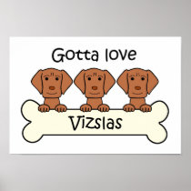 Three Vizslas Posters