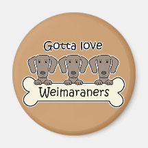 Three Weimaraners Fridge Magnets