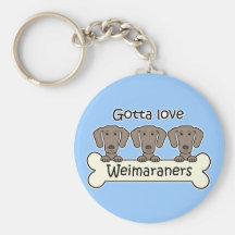 Three Weimaraners Key Chain