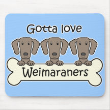 Three Weimaraners Mouse Pad