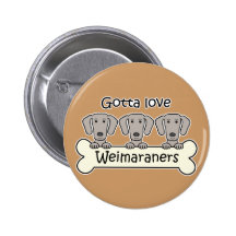 Three Weimaraners Pinback Button