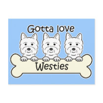 Three Westies Post Card