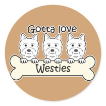 Three Westies Sticker