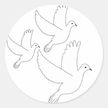 Three White Doves Stickers