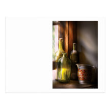 Three wine bottles postcard