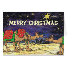 Three Wise Camels Camels Christmas Card