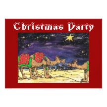 Three Wise Camels Christmas Invitations