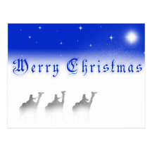 Three Wise Men Merry Christmas Postcard