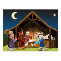 Three wise men visit Jesus Postcard