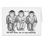 Three Wise, Modern, Monkeys Birthday cards