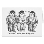 Three Wise, Modern, Monkeys Birthday cards
