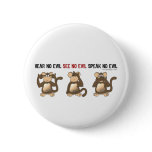 Three Wise Monkeys Buttons