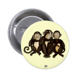 Three Wise Monkeys buttons