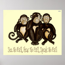 Three Wise Monkeys Print
