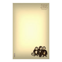 Three Wise Monkeys Stationery Design
