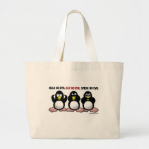 Three Wise Penguins Canvas Bags