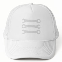 Three Wrenches in Light Grey. Mesh Hats