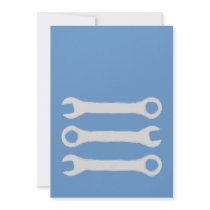 Three Wrenches in Light Grey. Personalized Announcements