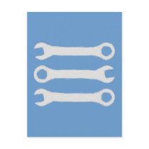 Three Wrenches in Light Grey. Post Cards