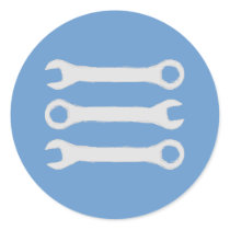 Three Wrenches in Light Grey. Stickers