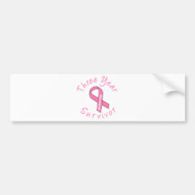 Three Year Survivor (Circle Pink Ribbon) Bumper Stickers