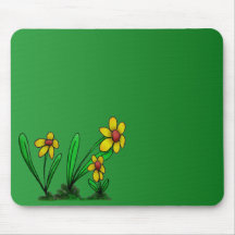 Three Yellow Flowers Customizable Mouse Mat Pad Mousepads