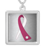 Throat Cancer Awareness Ribbon Necklace