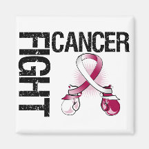 Throat Cancer Fight Boxing Gloves Fridge Magnet