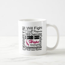 Throat Cancer Fight Persevere Overcome Win Coffee Mug