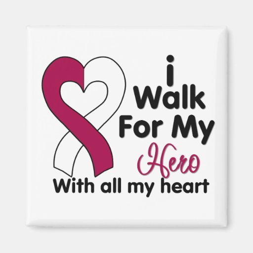 Throat Cancer I Walk For My Hero Fridge Magnets