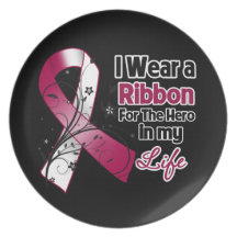 Throat Cancer Ribbon Hero in My Life 2 Plates
