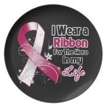 Throat Cancer Ribbon Hero in My Life Dinner Plates