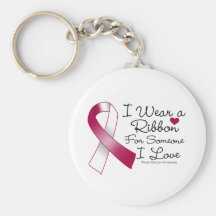 Throat Cancer Ribbon Someone I Love Key Chain