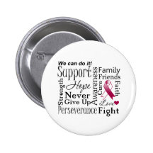 Throat Cancer Supportive Words Pinback Button