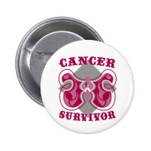 Throat Cancer Survivor Butterfly Pinback Button