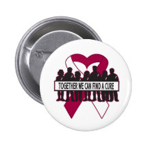 Throat Cancer Together We Can Find A Cure Pinback Buttons